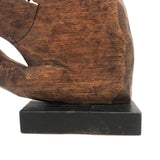 Carved Folk Art Wolf’s Head (and Paw) with Sharp Teeth!