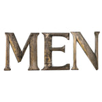 MEN: Large Antique Hand-carved Letters with Traces of Gold Paint