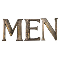 MEN: Large Antique Hand-carved Letters with Traces of Gold Paint
