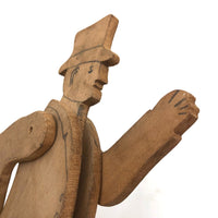 Expressive Articulated Folk Art Gentleman with Top Hat (on Newer Stand)