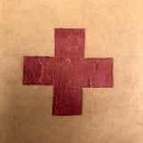 Red Cross First Aid Text-Book with Brown Paper Hand-drawn Cover