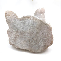 Large Folk Art Carved Marble Fox Head