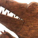 Carved Folk Art Wolf’s Head (and Paw) with Sharp Teeth!