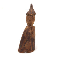 Old Carved Figure with Tall Cap and Wonderful Profile