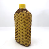 Yellow Plastic and Wicker Woven Vintage Flask
