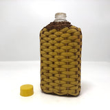 Yellow Plastic and Wicker Woven Vintage Flask