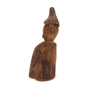 Old Carved Figure with Tall Cap and Wonderful Profile