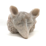 Large Folk Art Carved Marble Fox Head