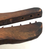 Carved Folk Art Wolf’s Head (and Paw) with Sharp Teeth!