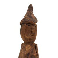 Old Carved Figure with Tall Cap and Wonderful Profile