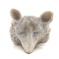 Large Folk Art Carved Marble Fox Head