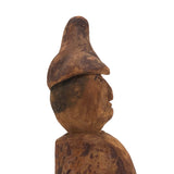 Old Carved Figure with Tall Cap and Wonderful Profile