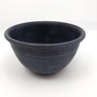 Deep Handthrown Pottery Bowl with Matte Blue-Purple Glaze