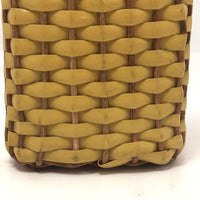 Yellow Plastic and Wicker Woven Vintage Flask