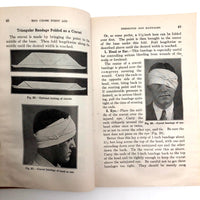 Red Cross First Aid Text-Book with Brown Paper Hand-drawn Cover