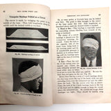 Red Cross First Aid Text-Book with Brown Paper Hand-drawn Cover