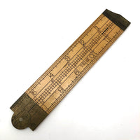 Old Stanley Boxwood and Brass 12 Inch Folding Ruler with Caliper