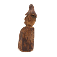 Old Carved Figure with Tall Cap and Wonderful Profile