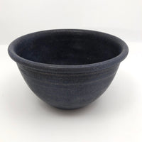 Deep Handthrown Pottery Bowl with Matte Blue-Purple Glaze