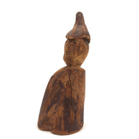 Old Carved Figure with Tall Cap and Wonderful Profile