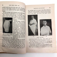 Red Cross First Aid Text-Book with Brown Paper Hand-drawn Cover