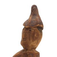 Old Carved Figure with Tall Cap and Wonderful Profile