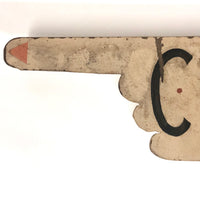 Old Handmade Wooden CRAFTS Sign with Pointing Finger