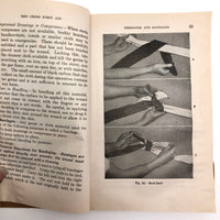 Red Cross First Aid Text-Book with Brown Paper Hand-drawn Cover