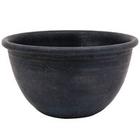 Deep Handthrown Pottery Bowl with Matte Blue-Purple Glaze