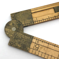 Old Stanley Boxwood and Brass 12 Inch Folding Ruler with Caliper