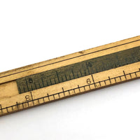 Old Stanley Boxwood and Brass 12 Inch Folding Ruler with Caliper
