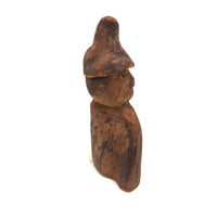 Old Carved Figure with Tall Cap and Wonderful Profile