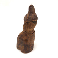 Old Carved Figure with Tall Cap and Wonderful Profile