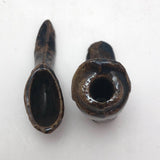 Brown Glazed Antique Stoneware Miniature Boot and Shoe