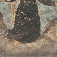 Old Mexican Retablo on Tin of Young Jesus at Cross