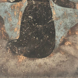 Old Mexican Retablo on Tin of Young Jesus at Cross