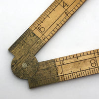Old Stanley Boxwood and Brass 12 Inch Folding Ruler with Caliper