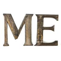 MEN: Large Antique Hand-carved Letters with Traces of Gold Paint