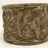 Antique Small Terracotta Planter with Adam, Eve and Cherubs, Presumed Italian