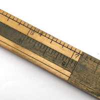 Old Stanley Boxwood and Brass 12 Inch Folding Ruler with Caliper