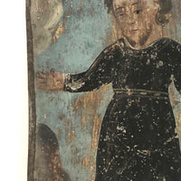 Old Mexican Retablo on Tin of Young Jesus at Cross