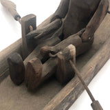 Antique Carved Folk Art Articulated Figure Rowing Long Boat