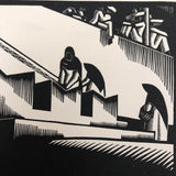 Olin Dows "Washing Women" Taxco, Mexico, 1933 Wood Engraving