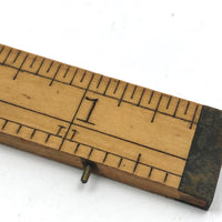 Old Stanley Boxwood and Brass 12 Inch Folding Ruler with Caliper