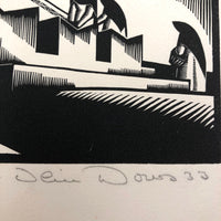 Olin Dows "Washing Women" Taxco, Mexico, 1933 Wood Engraving