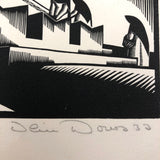 Olin Dows "Washing Women" Taxco, Mexico, 1933 Wood Engraving
