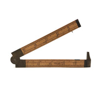 Old Stanley Boxwood and Brass 12 Inch Folding Ruler with Caliper