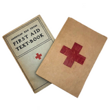 Red Cross First Aid Text-Book with Brown Paper Hand-drawn Cover