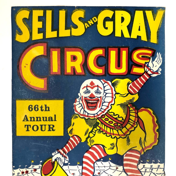 Original Sells and Gray Circus 1969 Screenprint Poster on