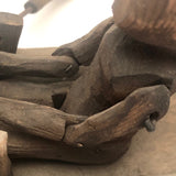 Antique Carved Folk Art Articulated Figure Rowing Long Boat